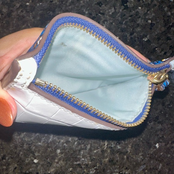 Tory Burch Blue Colorblock & Wild Pansy Patterned Wallet/Cardholder - Picture 4 of 8